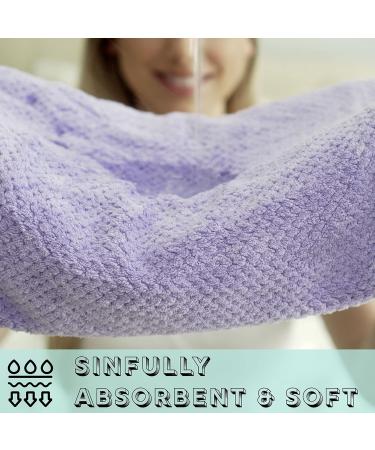 Leporem 2 Pack Microfiber Hair Towel - Super Absorbent Huge Wrap (Hydrangea Purple) - Buy Online on GoSupps.com
