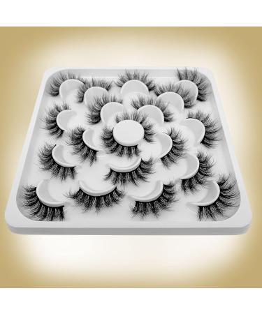 Arekey 5D Faux Mink Lashes - 10 Pairs Fluffy Luxury Strip Fake Eyelashes DSD07 - Buy Online on GoSupps.com