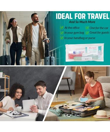 Travel-Sized Adult Dental Care Kit - TSA-Compliant Oral Care Bag with Toothbrush Floss Picks Toothpaste & Mint Mouthwash | Bulk Pack - Buy Online on GoSupps.com