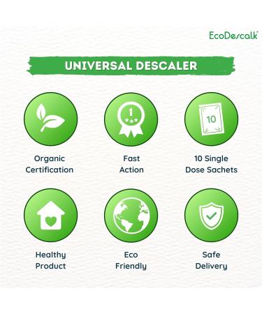 EcoDescalk Organic Descaler 10 Sachets 100% Natural Limescale Remover for Kettles Washing Machines and Dishwashers. Multipurpose Powder Limescale Cleaner for All Brands. - Buy Online on GoSupps.com