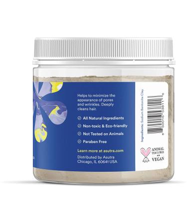 ASUTRA Indian Healing Clay Mask 1 lb for Skin & Hair - Detox, Soften, Brighten - Anti-Blemish Acne Treatment & Anti-Ageing Properties - Natural Sodium Bentonite Clay - Buy Online on GoSupps.com