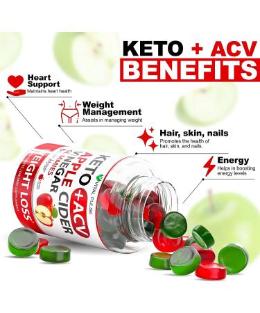 Keto ACV Gummies for Weight Management - Apple Cider Vinegar Supplement for Detox, Digestion & Cleansing - Ginger & Green Apple Flavored Keto Gummies - Buy Online on GoSupps.com