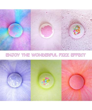 Canvalite Unicorn Bath Bombs for Kids - 6 Pc Gift Set with Surprise Inside | Organic Natural Spa Fizzy Bubbles | Skin Friendly | Fizz Balls with Jewelry Toy | Strawberry Scented - Buy Online on GoSupps.com