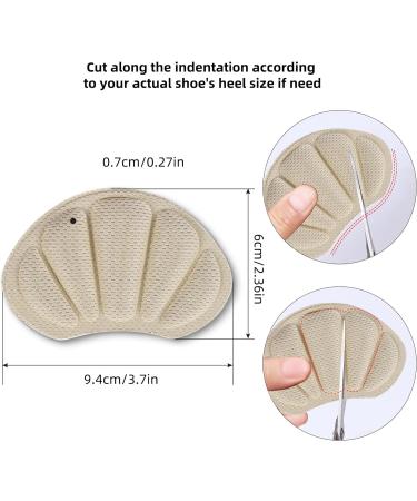 RFWIN Heel Cushion Inserts - 2 Pairs Beige | Anti-Slip Self-Adhesive Pads for Women and Men | Foot Cushions for High Heels and Leather Shoes - Buy Online on GoSupps.com