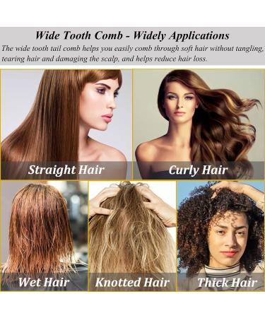 2 Pack Wide Tooth Comb Set for Wet Curly Hair - Detangling & Styling Comb for Men & Women - Anti Static & Heat Resistant - Buy Online on GoSupps.com