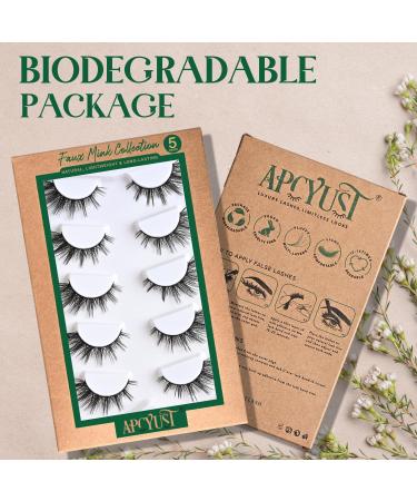 Natural Wispy Mink Lashes | 5 Pairs Fluffy Cat Eye Fake Eyelashes - Short Cluster Look (10-15mm - Buy Online on GoSupps.com
