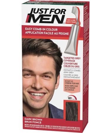 Just For Men Control GX Grey Reducing Shampoo Gradually Colors Hair 118ml (3 Count) & Just For Men Easy Comb-In Color Grey Hair Coloring for Men with Comb Applicator - Dark Brown A-45 (1 Count) - Buy Online on GoSupps.com
