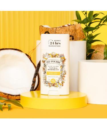 Pit-Pourri All Day-All Over Natural Deodorant Coconut Vanilla and Sandalwood - 2 Oz (Pack of 2) Coconut 2 Ounce (Pack of 2) - Buy Online on GoSupps.com