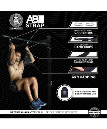 Zeus X Fitness Hanging Ab Straps - Heavy-Duty Core Exercise Accessory for Men and Women - Comfortable Padding - Home Gym Strength Building Equipment - Buy Online on GoSupps.com