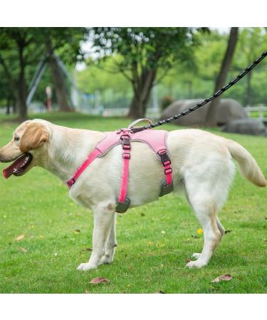 Belpro Multi-Purpose Dog Harness for Large Dogs No Pulling Reflective Adjustable Vest with Durable Handle XL Pink (1 Pack) - Buy Online on GoSupps.com