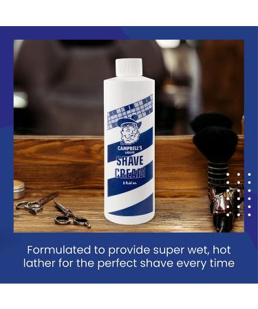 Campbells Liquid Shave Cream 8 Ounces (Pack of 3) - Professional Barber Shaving Supplies - Buy Online on GoSupps.com