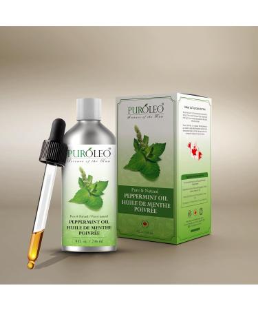 PUROLEO Peppermint Essential Oil (Packed in Canada) Pure Natural Undiluted for Aromatherapy (8 Fl Oz) 8 Fl Oz (Pack of 1) - Buy Online on GoSupps.com