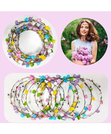 12 Pack LED Flower Headband Crown - Glow in The Dark Party Supplies for Kids, Girls, Women - Light Up Headdress for Halloween, Wedding, Birthday & Christmas - Buy Online on GoSupps.com