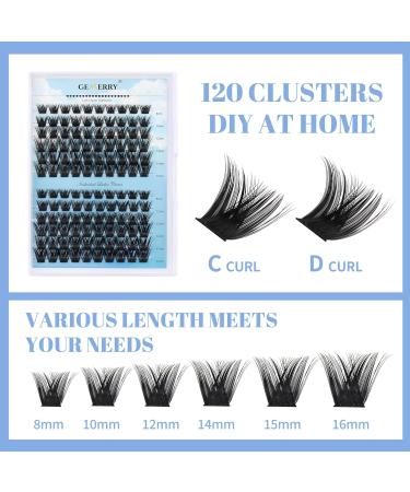GEMERRY Cluster Lashes D Curl 8-16 Mix - 120pcs Mega Volume Ribbon Eyelash Extensions - Buy Online on GoSupps.com