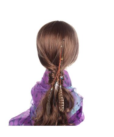 Hippie Feather Hair Extension Clip - AWAYTR Bohemia Tribal Indian Peacock Hair Feather Headpiece for Festival Hair Accessories - Buy Online on GoSupps.com
