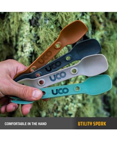 UCO Utility Spork 3-in-1 Combo Spoon-Fork-Knife Utensil 2-Pack - Gold/Sky Blue Green/Charcoal - Buy Online on GoSupps.com