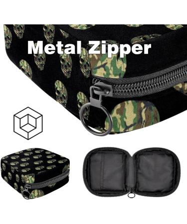 Stylish Camouflage Menstruation Pad Bag with Zipper | Women's Napkin & Tampon Organizer | Ideal for Girls - Buy Online on GoSupps.com