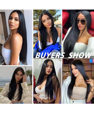 28 Glorious Long Black Synthetic Wig - Natural Looking Straight Hair for Women - Perfect for Daily & Party Wear - Buy Online on GoSupps.com