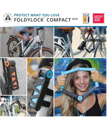 Foldylock Compact Bicycle Lock - Patented Lightweight High Security for eBike & Scooter - 85 cm Peach - Buy Online on GoSupps.com