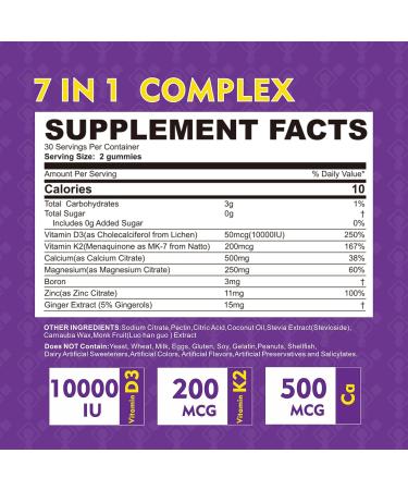 Magnesium Glycinate Gummies 420mg for Adults & Vitamin D3 K2 Filled Gummies - Buy Online on GoSupps.com