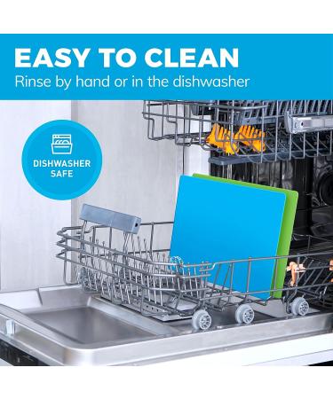 Set of 4 Extra Thick Flexible Plastic Cutting Board Mats with Food Icons & EZ-Grip Waffle Back - Chopping Board Set with Textured Waffle Grip Bottom - Large Vibrant Mats for Anti-Slip Slicing - Buy Online on GoSupps.com