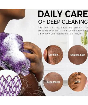 African skin smoothing peeling deep cleansing bath massage for arms legs feet neck and back daily care travel gym bathroom Lilac - Buy Online on GoSupps.com