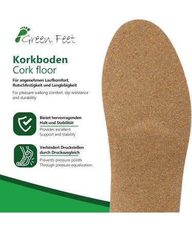 Green Feet Orthopedic Insoles - 5mm Shoe Inserts for Flat Feet Heel Spurs & Arch Support | EU Size 45/46 - Buy Online on GoSupps.com