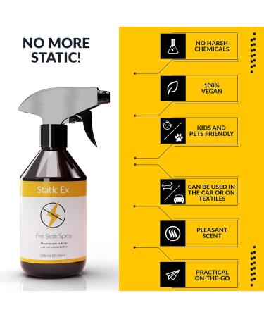 Staticex Anti Static Spray for Clothes - Ideal Anti-Static Spray Serving As A Wrinkle Release Spray & Crease Release Spray for Clothes Effective Fabric Refresher Spray & Odour Remover 250ml - Buy Online on GoSupps.com