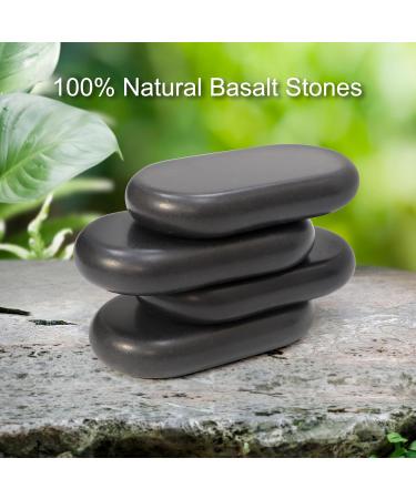 Master Massage Large Ovular Basalt Hot Stone Massage Stones - 15cm x 8.6cm x 2.7cm | Premium Quality for Relaxation | International Shipping - Buy Online on GoSupps.com