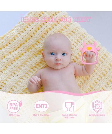 Buy Yovell Baby Bei ring F ustling - Food Grade Silicone Toothed Glove for Infants 3+ Months Dust-Sealed Chew Toy Suction Needs Pink - Buy Online on GoSupps.com