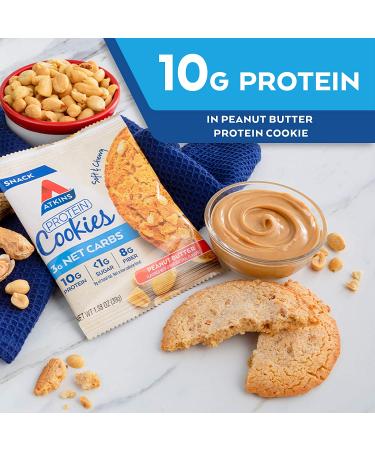 Atkins Protein Cookie Peanut Butter - 4 Count, 5.52 Ounce (Pack of 4) - Buy Online on GoSupps.com