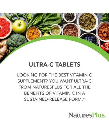 NaturesPlus Ultra C 2000mg with Rose Hips - 90 Vegetarian Tablets | Immune Support & Antioxidant Formula | Gluten-Free & Sustained Release - Buy Online on GoSupps.com