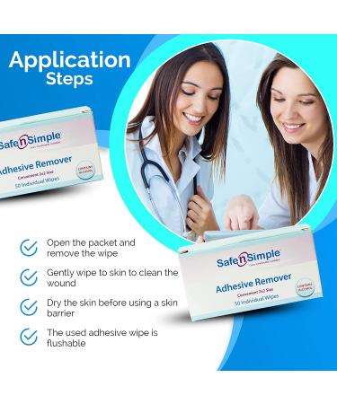 Safe n' Simple Adhesive Remover Wipes - Alcohol-Free 75 Count - Stoma Care Solution for Sensitive Skin - Buy Online on GoSupps.com