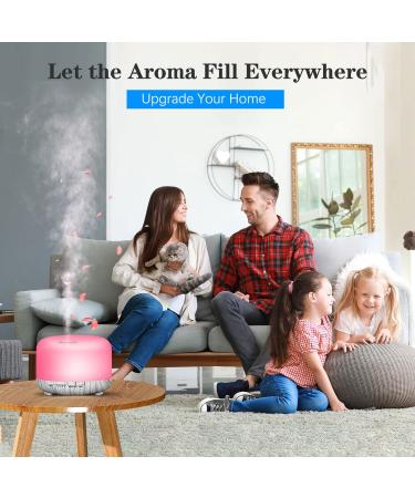 YIKUBEE 500ml Aromatherapy Essential Oil Diffuser - Remote Control, White Wood Grain - Buy Online on GoSupps.com