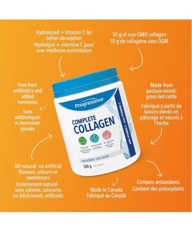 Complete Collagen Protein Powder Supplement - Unflavoured 500 g | Non-GMO antiobiotic-free hormone-free & Complete Collagen Vanilla Ice Cream - Buy Online on GoSupps.com