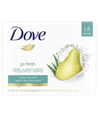 Dove go fresh Beauty Bar More Moisturizing Than Ordinary Bar Soap Rejuvenate Pear and Aloe Vera Scent 3.75 oz 14 Bars - Buy Online on GoSupps.com