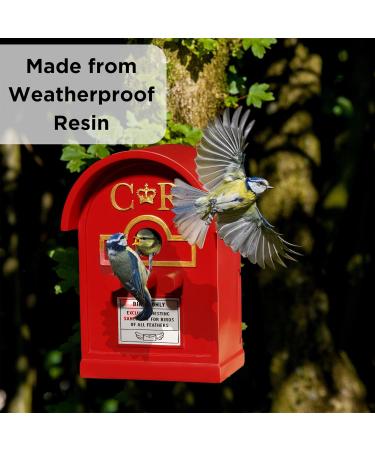 Wrenbury Post Box Birdhouse - Traditional Letterbox Design for Small Birds | Weather Resistant UV Resin | Ideal for Robins, Wrens, Finches, Blue Tits, and Sparrows - Buy Online on GoSupps.com