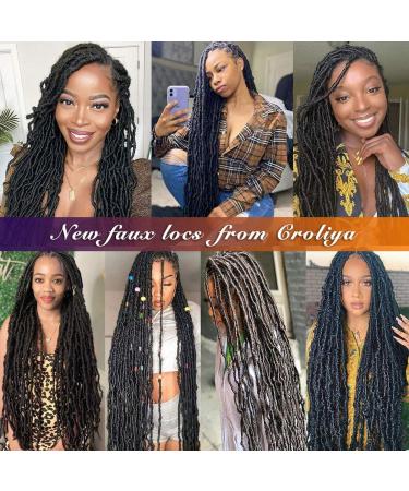 Croliya Faux Locs Crochet Hair 24 Inch 6 Packs Pre Looped Goddess Faux Locs Braids Synthetic Hair Extensions - 30# Color - Buy Online on GoSupps.com