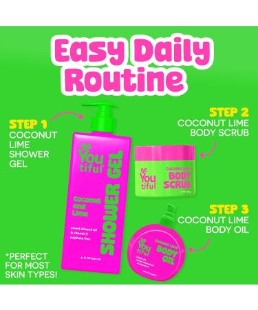BeYoutiful Coconut Lime Body Oil for Kids & Teens Valentines Gifts for Teen Girls Hydrating Glow Oil for All Day Moisture with Jojoba & Sweet Almond Soft Smooth Skin 8 oz - Buy Online on GoSupps.com