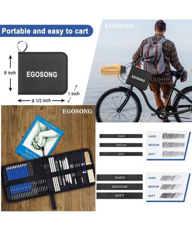 EGOSONG 41-Piece Drawing Set with Sketchbook - Sketching and Shading Kit for Adults, Teens, and Beginners - Buy Online on GoSupps.com