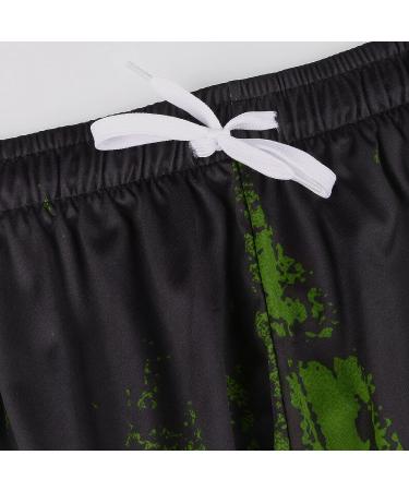 QUNPIU Men's Two-Piece Sport Suit Set - Green Fashion Print Shirt & Shorts - Size Medium - Buy Online on GoSupps.com