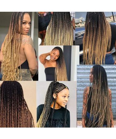 Fanyu Ombre Braiding Hair Extensions - 3 Packs Kanekalon Jumbo 24 Inch Synthetic Hair for Crochet Twists (Black-Dark Brown-Bright Brown) - Buy Online on GoSupps.com