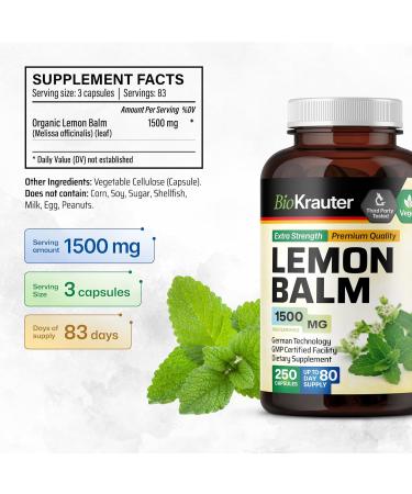 BIO KRAUTER Lemon Balm 250 Capsules & St. John s Wort Tincture 4 Fl. Oz - Buy Online on GoSupps.com