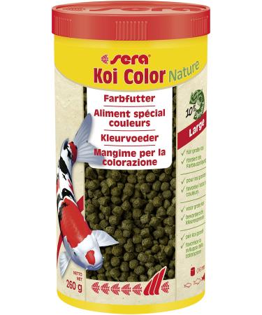 Sera (07024) Koi Color Nature Large 1 Ltr. A natural color lining with 10% spirulina for colorful koi from 25 cm koiifutter without color and preservatives 1 ml (1 Pack) Large 6mm single