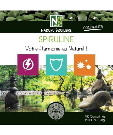 NAKURU | Spirulina | Balance Range | Made in France | Your Natural Harmony! | (180 tablets of 500 mg/Net Weight: 90 g) - Buy Online on GoSupps.com