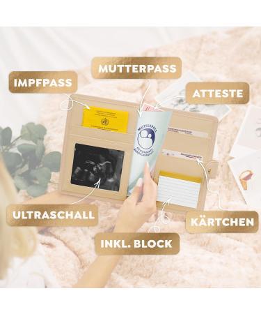 Twive Mother Pass Cover Organizer with Magnetic Closure | Caramel | Includes Notepad & 8 Subjects | German Mother Pass for Moms - Buy Online on GoSupps.com