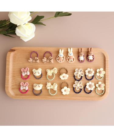 Baby Toddler Hair Ties Girl Hair Clip Hair Accessories Kids Rubber Bands Hairpins Hair Bows YOOZI No Damage Ponytail Holder for Newborn Girls (Cartoon Hair Ring Set (Beige)) - Buy Online on GoSupps.com