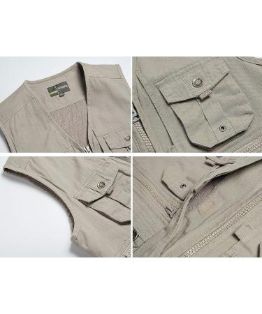 Flygo Men's Outdoor Work Utility Safari Fishing Travel Vest - Large Light Green - Buy Online on GoSupps.com