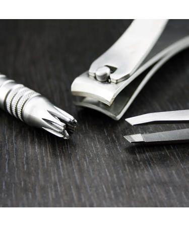 5-Piece Professional Shaving & Manicure Kit - Unisex Stainless Steel Travel Set | London Quality - Buy Online on GoSupps.com