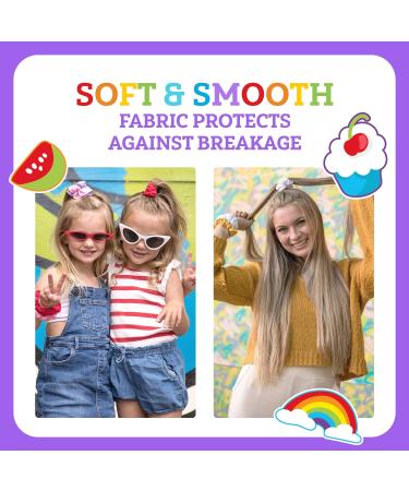 Scenties Cupcakes Scented Hair Scrunchies 2 Pack - Colorful Ouchless Hair Ties for Women, Teens, and Girls with Fine, Thick, & Curly Hair - Vanilla Cupcake Scent | Aesthetic VSCO Girl Essential - Buy Online on GoSupps.com